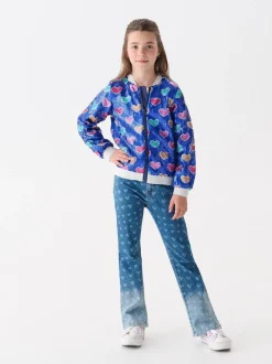 Hatley Blue Busted Hearts Sequin Bomber Jacket