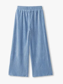 Hatley Blue Cornflower Blue Pleated Velour Relaxed Trousers