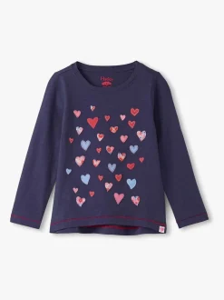 Hatley Blue Falling Hearts Long Sleeve T-Shirt