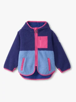 Hatley Blue Faux Sherpa Royal Blue Colourblock Jacket