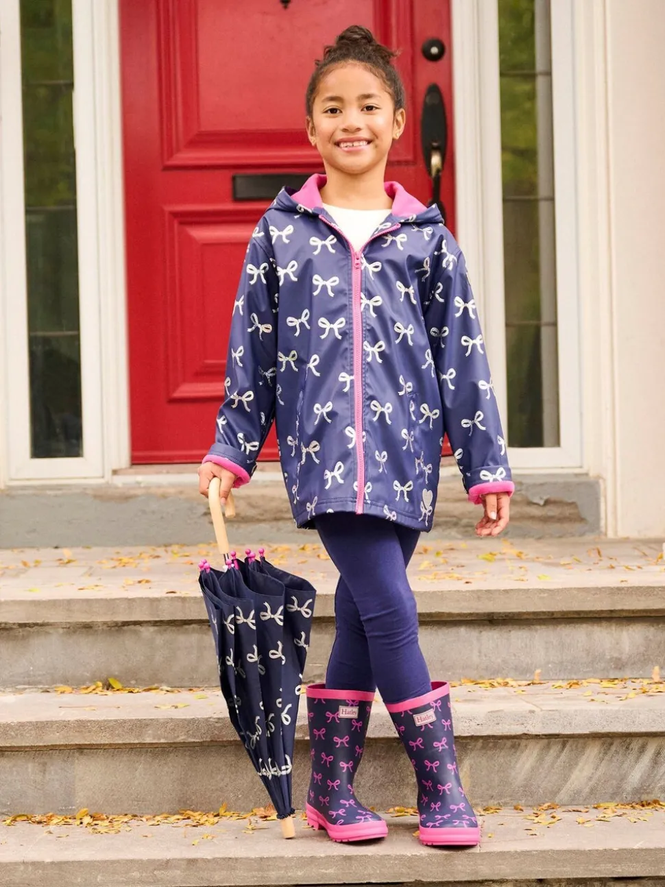 Hatley Blue Foil Bows Rain Jacket