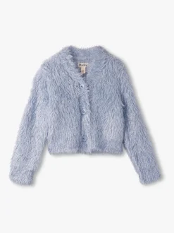 Hatley Blue Glitter Heart Blue Metallic Cardigan