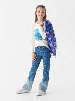 Hatley Blue Hearts Flared Leg Denim Jeans