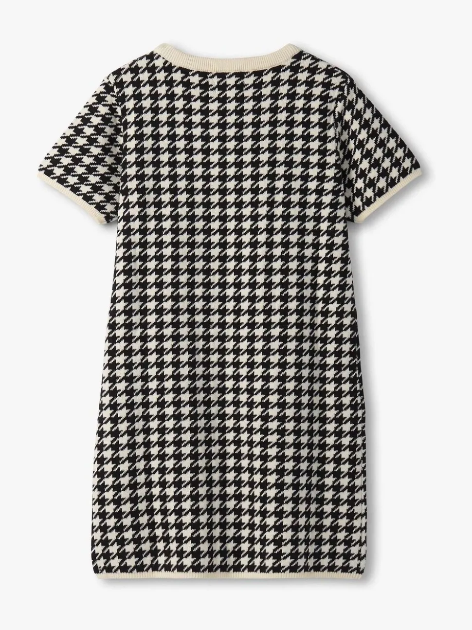 Hatley Houndstooth Sweater Black Dress with Faux Fur Pockets