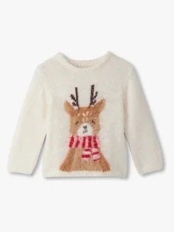 Hatley Natural Christmas Reindeer Furry Jumper