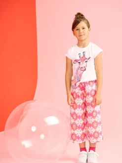 Hatley Painted Sunburst Wide Leg White Culottes