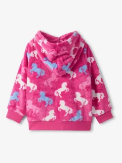 Hatley Pink Beautiful Horses Fleece Zip-Up Hoodie