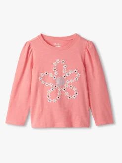 Hatley Pink Embroidered Flowers Puff Sleeve T-Shirt