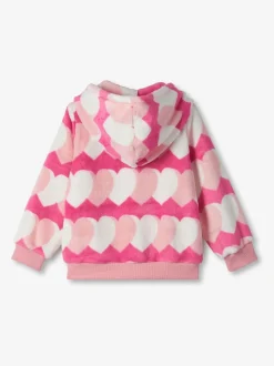 Hatley Pink Graphic Hearts Fleece Zip-Up Hoodie