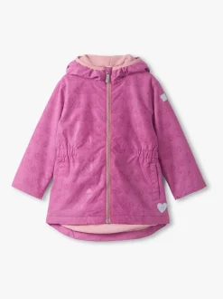 Hatley Pink Heart Swans Colour-Reveal Field Jacket