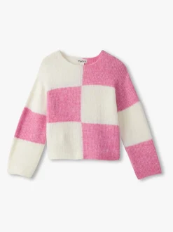 Hatley Sea Pink Check Drop Shoulder Jumper