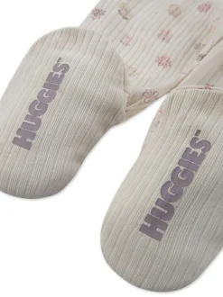 Huggies Pink Floral Print Top Bodysuit & Footed Leggings 3 Piece Set