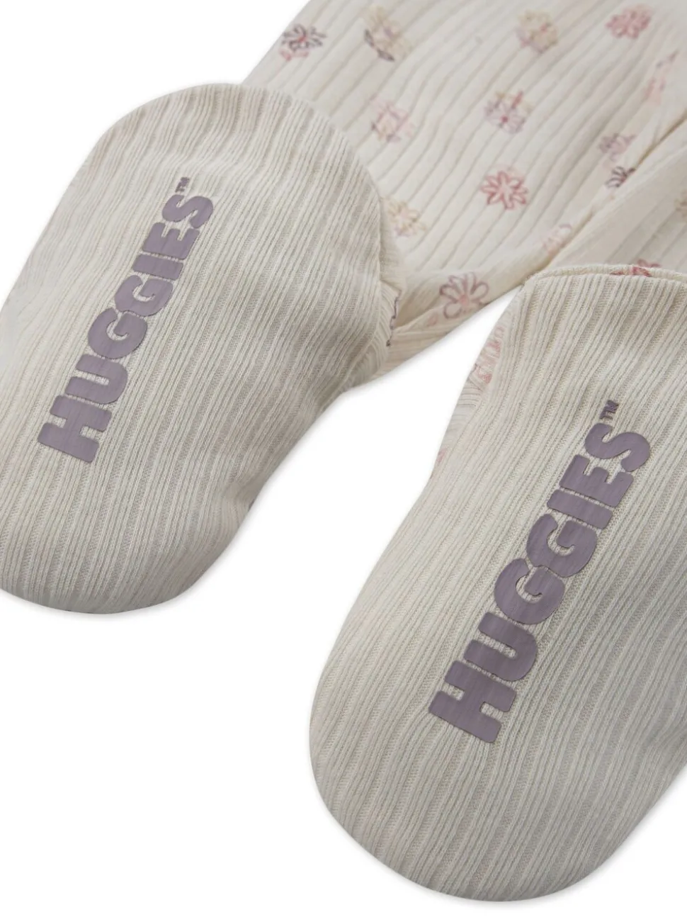 Huggies Pink Floral Print Top Bodysuit & Footed Leggings 3 Piece Set