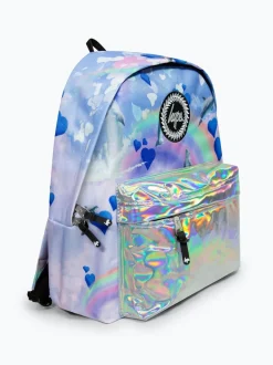 Hype. Girls Blue Holo Rainbow Dolphins Iconic Multicolour Backpack