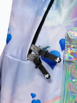 Hype. Girls Blue Holo Rainbow Dolphins Iconic Multicolour Backpack