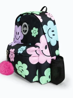 Hype. Girls Iconic Happy Flower Black Backpack