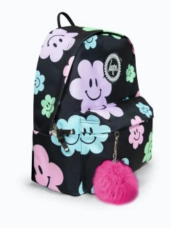 Hype. Girls Iconic Happy Flower Black Backpack