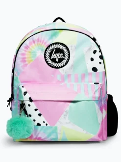 Hype Girls Pink Iconic Pastel Collage Multicolour Backpack