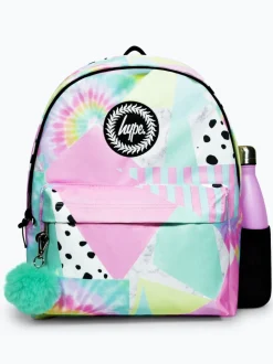 Hype Girls Pink Iconic Pastel Collage Multicolour Backpack
