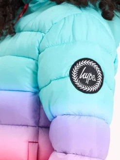 Hype. Pink Candy Fade Puffer Jacket