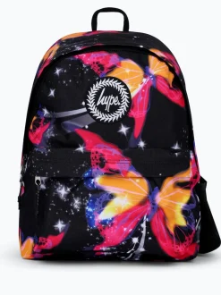 Hype Unisex Multi Glitter Blur Butterfly Black Backpack