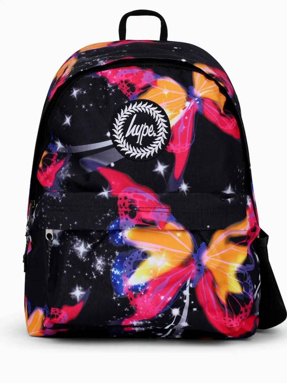 Hype Unisex Multi Glitter Blur Butterfly Black Backpack