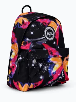 Hype Unisex Multi Glitter Blur Butterfly Black Backpack