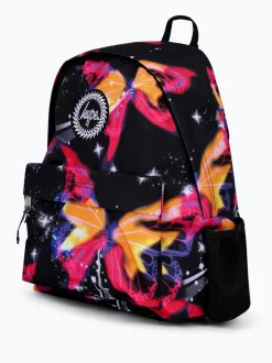 Hype Unisex Multi Glitter Blur Butterfly Black Backpack