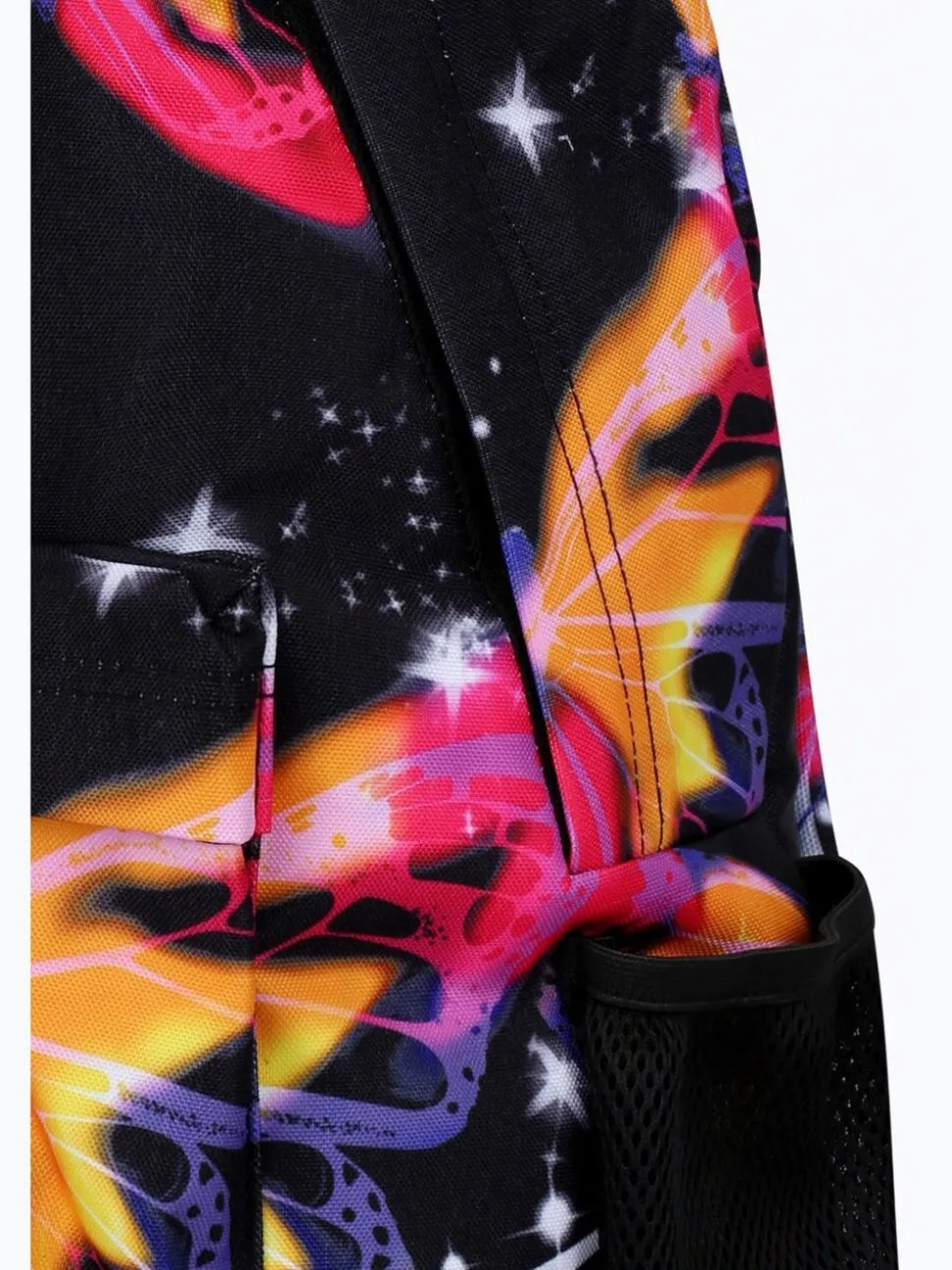Hype Unisex Multi Glitter Blur Butterfly Black Backpack