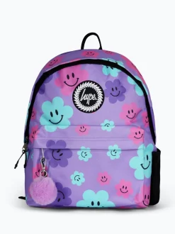 Hype. Unisex Purple Happy Flower Print Backpack