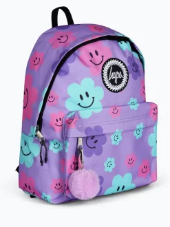 Hype. Unisex Purple Happy Flower Print Backpack