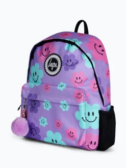 Hype. Unisex Purple Happy Flower Print Backpack