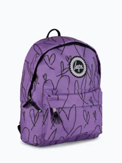 Hype. Unisex Purple Scribble Hearts Backpack