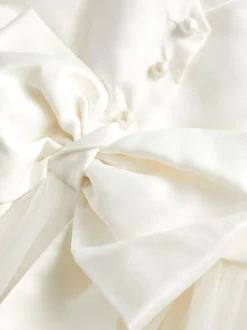 Ivory Cream Flower Girl Bow Dress (3mths-16yrs)