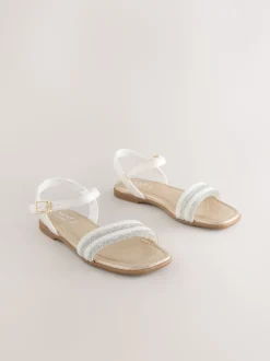 Ivory Embellished Occasion Sandals