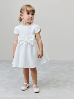 Ivory Flower Girls Bow Front Dress (3mths-10yrs)