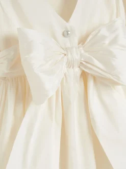 Ivory Flower Girl Taffeta Bow Dress (3mths-8yrs)