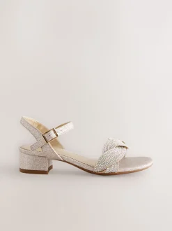 Ivory Glitter Heeled Sandals