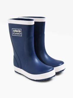 JoJo Maman Bébé Navy Blue Contrast Trim Lined Wellies