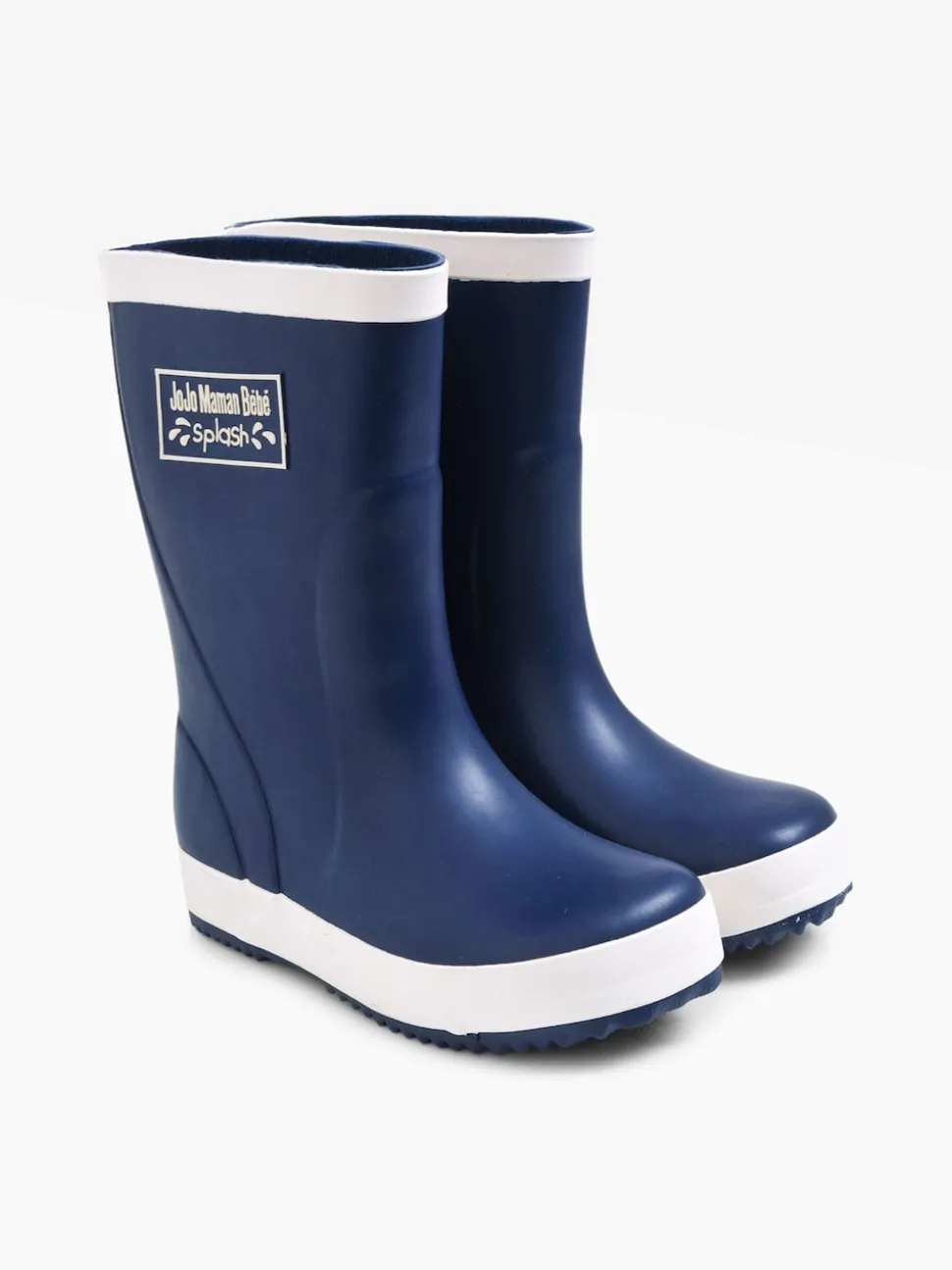 JoJo Maman Bébé Navy Blue Contrast Trim Lined Wellies