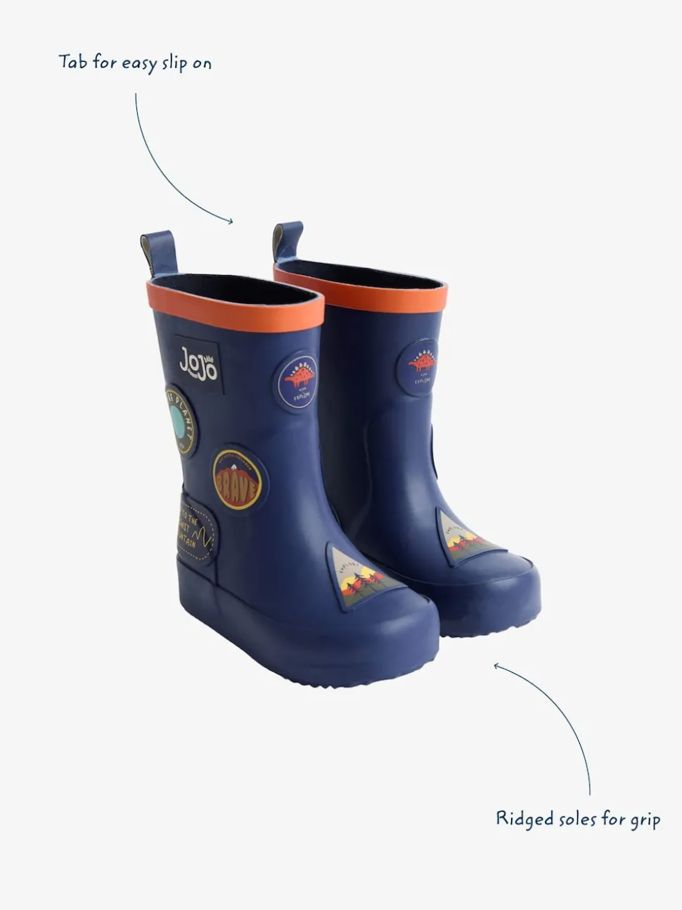 JoJo Maman Bébé Navy Blue Sticker Plain Wellies