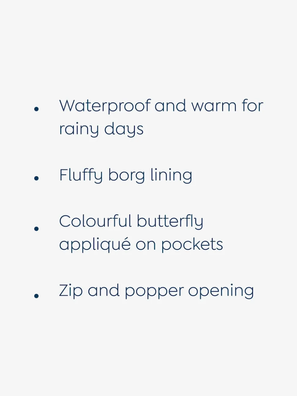 JoJo Maman Bébé Berry Butterfly Fleece Lined Puffer Coat