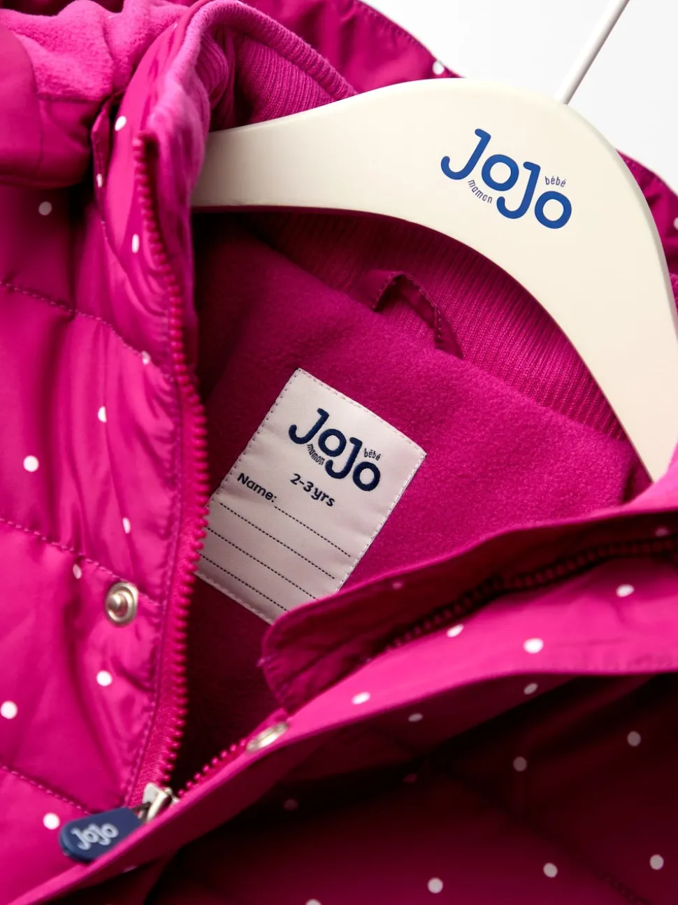 JoJo Maman Bébé Berry Butterfly Fleece Lined Puffer Coat