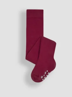 JoJo Maman Bébé Berry Pink Cotton Rich Plain Tights