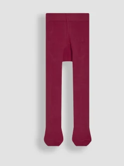 JoJo Maman Bébé Berry Pink Cotton Rich Plain Tights