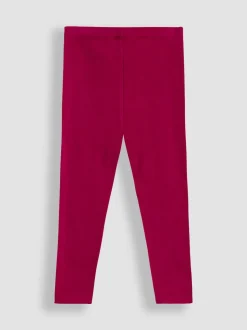 JoJo Maman Bébé Berry Pink Floral Fleece-Lined Printed Leggings 2 Pack