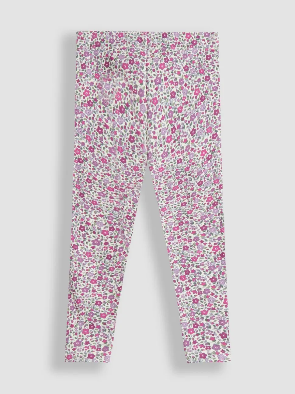 JoJo Maman Bébé Berry Pink Floral Fleece-Lined Printed Leggings 2 Pack