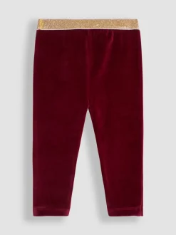 JoJo Maman Bébé Berry Purple Velour Leggings