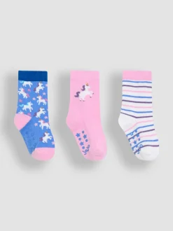 JoJo Maman Bébé Blue Cotton Socks 3 Pack