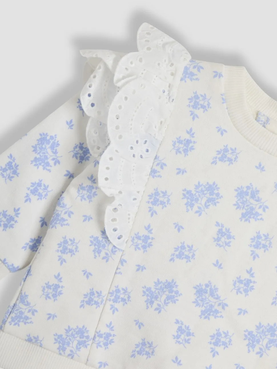 JoJo Maman Bébé Blue Ditsy Floral 2-Piece Floral Sweatshirt & Leggings Set